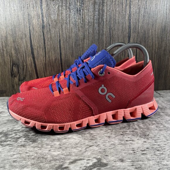 ON Cloud X Running Sneakers Shoes Red/Flash Women's size 8 - Picture 4 of 10
